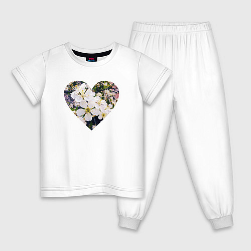 Детская пижама Spring heart / Белый – фото 1
