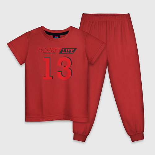 Детская пижама Hockey life Number series / Красный – фото 1