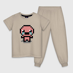 Пижама хлопковая детская Pixel isaac, цвет: миндальный