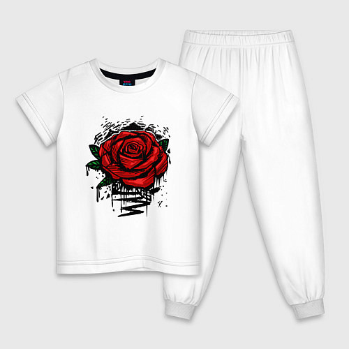 Детская пижама Красная Роза Red Rose / Белый – фото 1