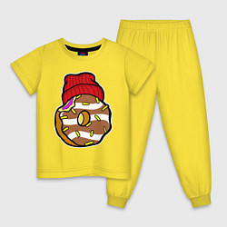 Пижама хлопковая детская Донатос, цвет: желтый