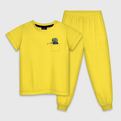 Пижама хлопковая детская Pepe sniper, цвет: желтый