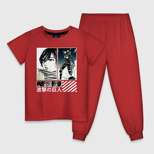 Детская пижама Attack On Titan Mikasa / Красный – фото 1