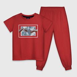 Пижама хлопковая детская Michelangelo Микеланджело, цвет: красный