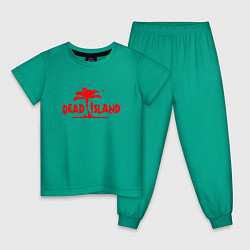 Пижама хлопковая детская Dead island, цвет: зеленый