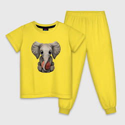 Пижама хлопковая детская Слон Баскетболист, цвет: желтый