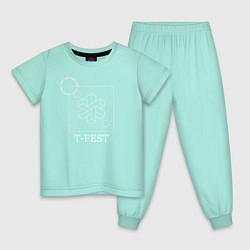 Пижама хлопковая детская T-FEST 0372 цвета мятный — фото 1