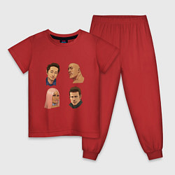 Пижама хлопковая детская Том и его друзья, цвет: красный