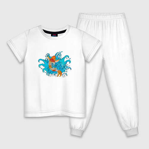 Детская пижама Рыбка Кои / Белый – фото 1