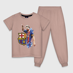 Пижама хлопковая детская Lionel Messi Barcelona Argentina!, цвет: пыльно-розовый