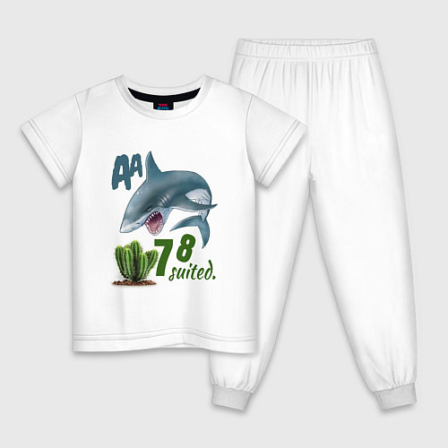 Детская пижама Poker shark / Белый – фото 1