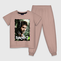 Пижама хлопковая детская Farcry3, цвет: пыльно-розовый