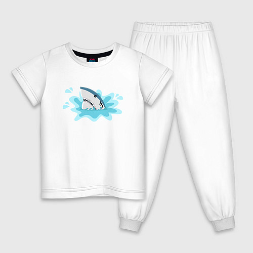 Детская пижама Акула в воде / Белый – фото 1