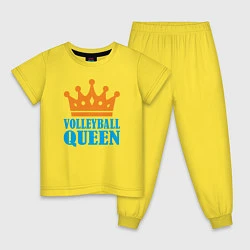 Пижама хлопковая детская Королева Волейбола, цвет: желтый