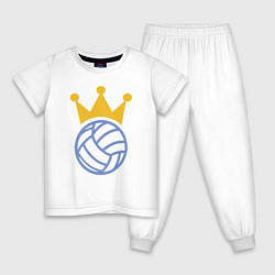 Пижама хлопковая детская Volleyball King, цвет: белый
