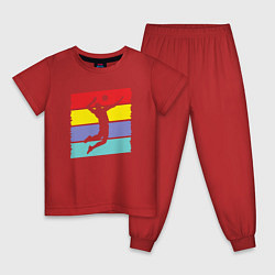 Пижама хлопковая детская Мой Волейбол, цвет: красный
