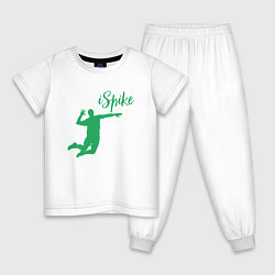 Пижама хлопковая детская I Spike, цвет: белый
