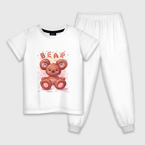 Детская пижама Медвежонок Bear / Белый – фото 1