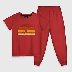 Пижама хлопковая детская Beach Volleyball, цвет: красный