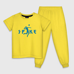 Пижама хлопковая детская Spike, цвет: желтый