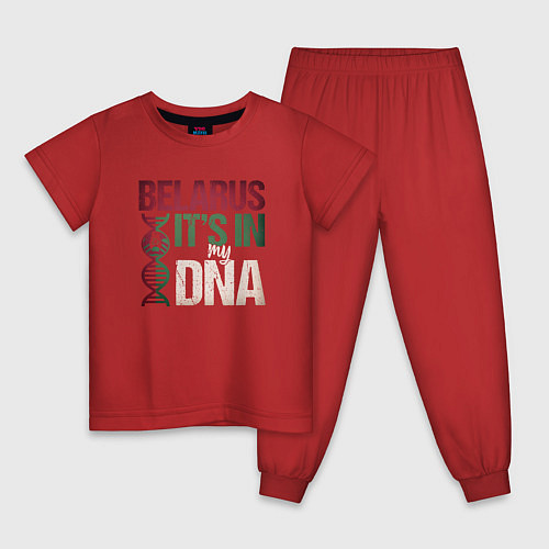 Детская пижама ДНК - Беларусь / Красный – фото 1