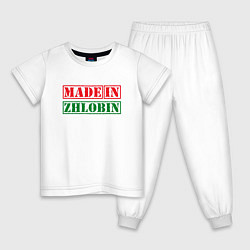 Пижама хлопковая детская Жлобин - Беларусь, цвет: белый