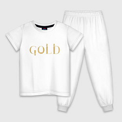 Пижама хлопковая детская GoldЗолото, цвет: белый