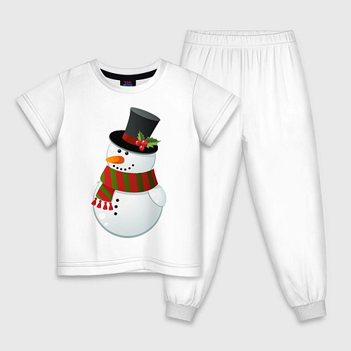 Детская пижама Снеговик / Белый – фото 1
