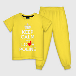 Пижама хлопковая детская Будь спок и люби Полину, цвет: желтый
