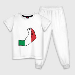Пижама хлопковая детская Италия, цвет: белый