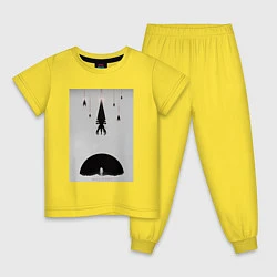 Пижама хлопковая детская Reapers incoming, цвет: желтый