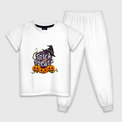 Пижама хлопковая детская Trick or treat, цвет: белый