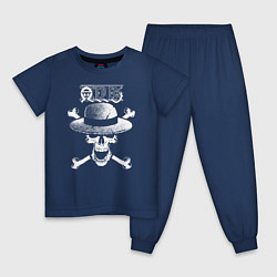 Пижама хлопковая детская Пираты Соломенной Шляпы One Piece, цвет: тёмно-синий
