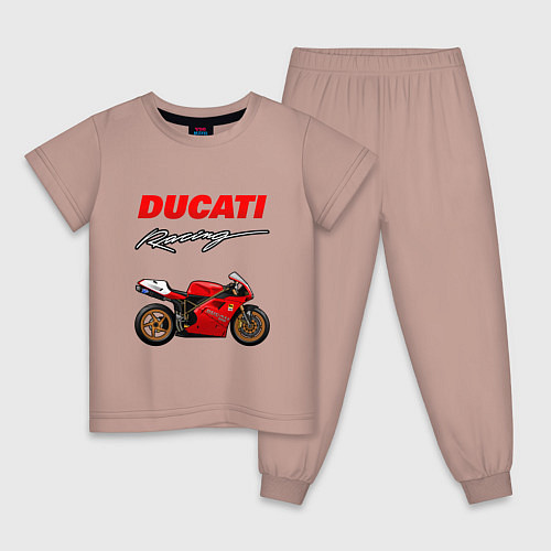 Детская пижама DUCATI ДУКАТИ MOTOSPORT / Пыльно-розовый – фото 1