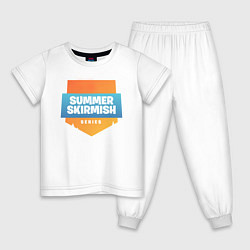 Пижама хлопковая детская Summer Skirmish, цвет: белый