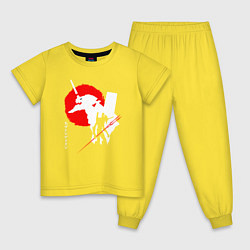 Пижама хлопковая детская EVA-02 ЕВА-02 WHITE ED, цвет: желтый