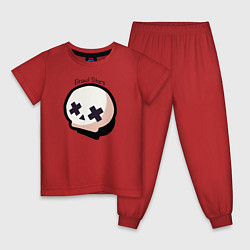 Пижама хлопковая детская Бравл старс, цвет: красный