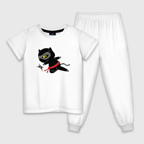 Детская пижама Ниндзя-Кот / Белый – фото 1