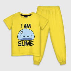 Пижама хлопковая детская I AM SLIME, Я СЛИЗЬ, цвет: желтый