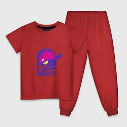 Пижама хлопковая детская Кепка LB, цвет: красный