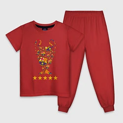 Пижама хлопковая детская Barcelona Cup, цвет: красный
