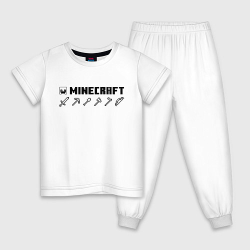 Детская пижама Minecraft Hemlet / Белый – фото 1