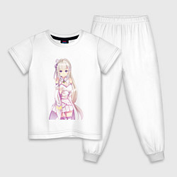 Пижама хлопковая детская Emilia - Re:Zero, цвет: белый