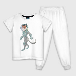 Пижама хлопковая детская Рыжий космонавт, цвет: белый