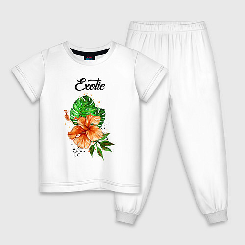 Детская пижама Exotic Экзотический цветок / Белый – фото 1