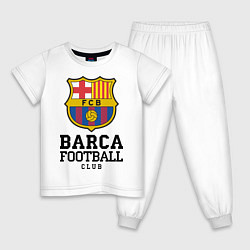 Пижама хлопковая детская Barcelona Football Club, цвет: белый