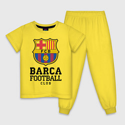 Пижама хлопковая детская Barcelona Football Club, цвет: желтый