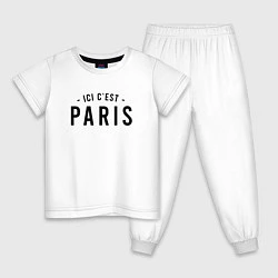 Пижама хлопковая детская ICI C EST PARIS, цвет: белый