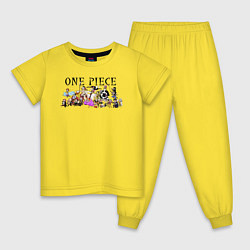Пижама хлопковая детская Персонажи One Piece Большой куш, цвет: желтый