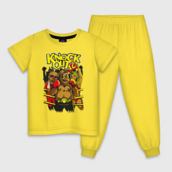 Пижама хлопковая детская Горилла боксёр, цвет: желтый